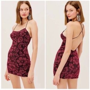 For Love & Lemons Constance Mini Slip Dress Mulberry NWT